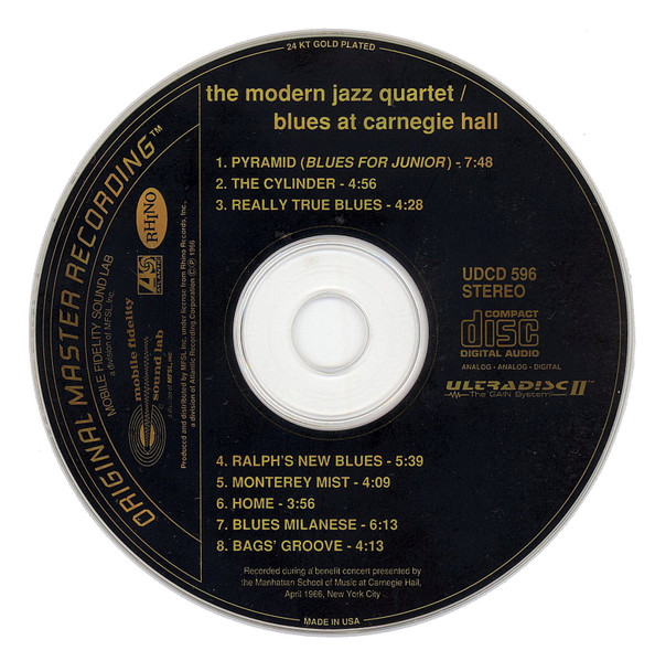 The Modern Jazz Quartet - Blues At Carnegie Hall | Mobile Fidelity Sound Lab (UDCD 596) - 4