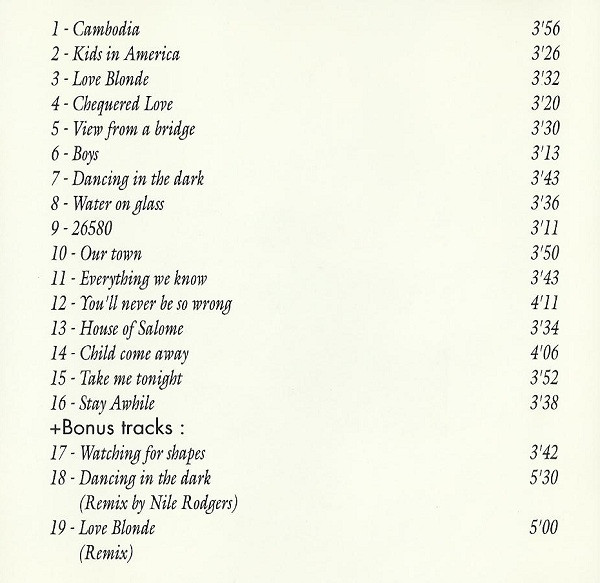 Kim Wilde - Love Blonde - The Best Of Kim Wilde | EMI France (0777 7 81085 2 8) - 4
