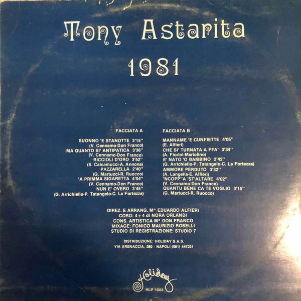 Tony Astarita - 1981 | Holiday (HLP 1003) - 2 Tony Astarita - 1981 | Holiday (HLP 1003) - 2