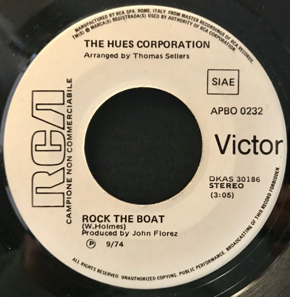 The Hues Corporation - Rock The Boat | RCA Victor (APBO-0232) - 3
