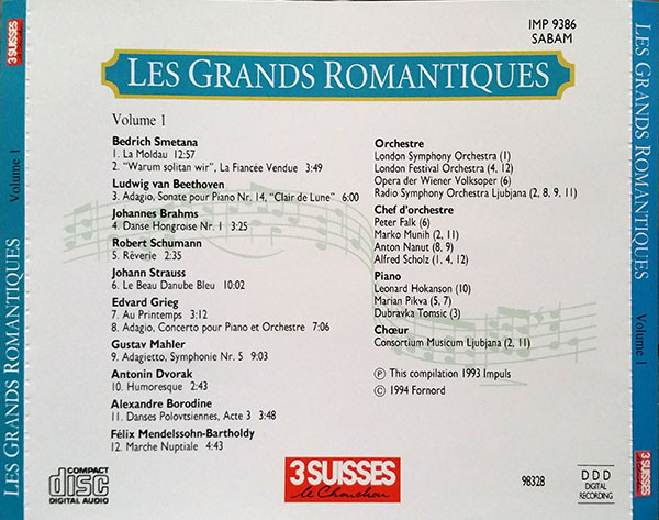 Various - Les Grands Romantiques Volume 1 | 3 Suisses (IMP 9386) - 3 Various - Les Grands Romantiques Volume 1 | 3 Suisses (IMP 9386) - 3