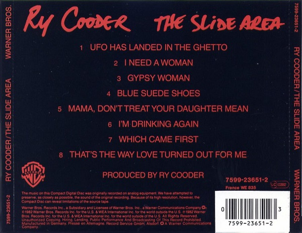 Ry Cooder - The Slide Area CD | Warner Bros. Records (7599-23651-2) - 2
