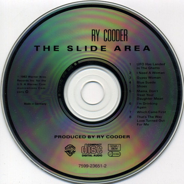 Ry Cooder - The Slide Area CD | Warner Bros. Records (7599-23651-2) - 4