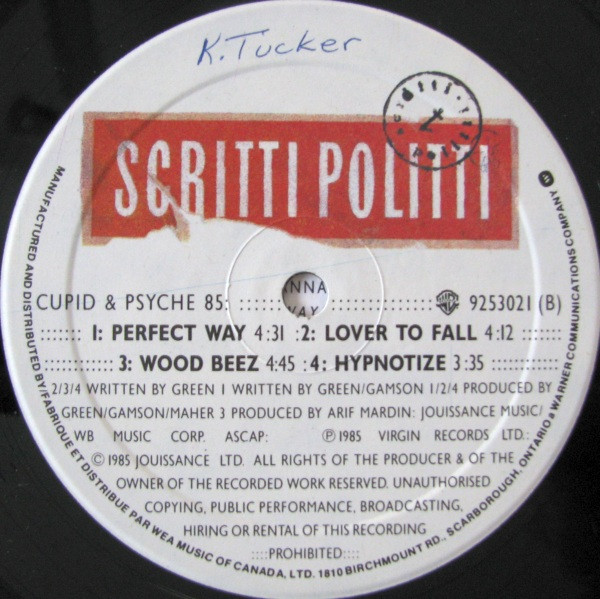 Scritti Politti - Cupid & Psyche 85 | Warner Bros. Records (92 53021) - 4 Scritti Politti - Cupid & Psyche 85 | Warner Bros. Records (92 53021) - 4