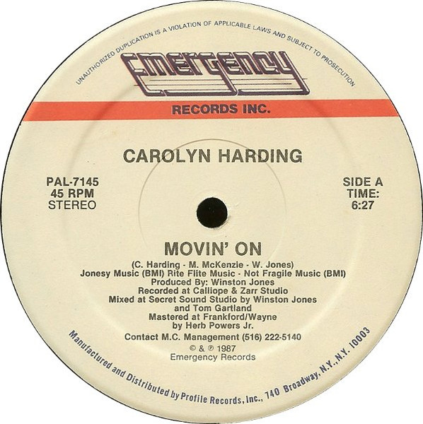 Carolyn Harding - Movin' On | Emergency Records (PAL-7145) - main