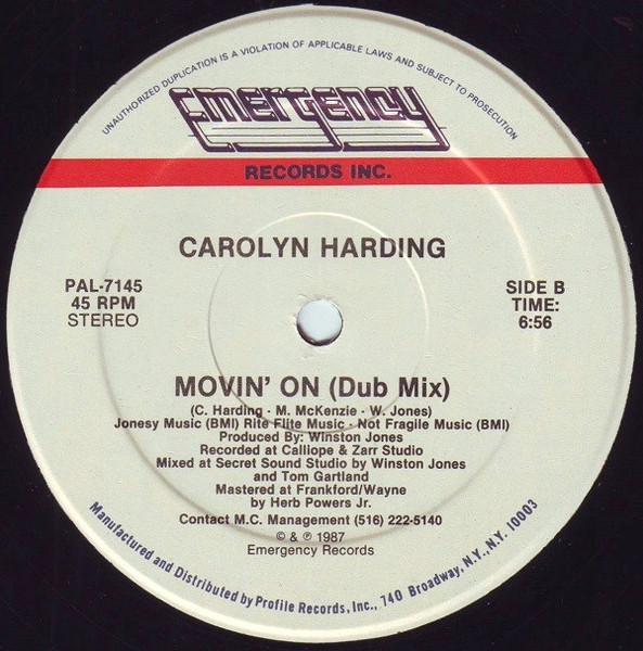 Carolyn Harding - Movin' On | Emergency Records (PAL-7145) - 2
