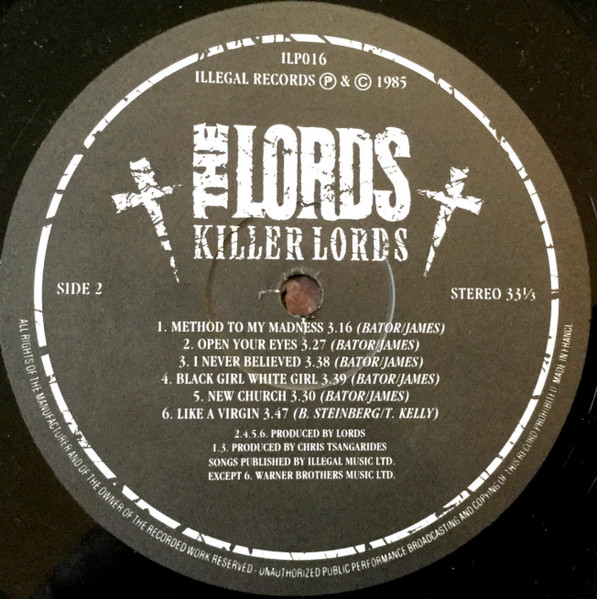 Lords Of The New Church - Killer Lords | Illegal Records (ILP016) - 4