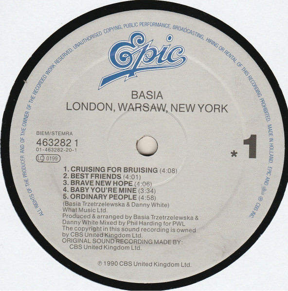 Basia - London Warsaw New York | Epic (463282 1) - 4