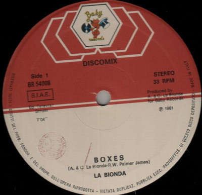 La Bionda - Boxes | Baby Records (BR 54008) - main