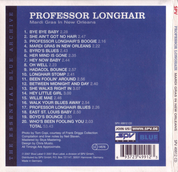 Professor Longhair - Mardi Gras In New Orleans | Blue Label (SPV 49912 CD) - 2