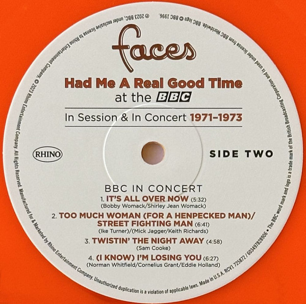 Faces - Had Me A Real Good Time At The BBC (In Session & In Concert 1971-1973) | Rhino Records (RCV1 725872) - 4 Faces - Had Me A Real Good Time At The BBC (In Session & In Concert 1971-1973) | Rhino Records (RCV1 725872) - 4