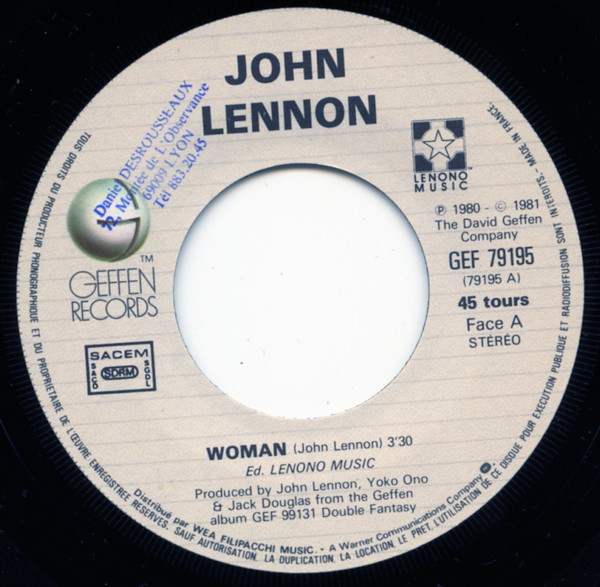John Lennon - Woman | Geffen Records (GEF 79195) - 3