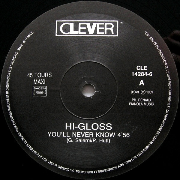 Hi-Gloss / France Joli - You'll Never Know / Gonna Get Over You | Clever (CLE 14284-6) - 3