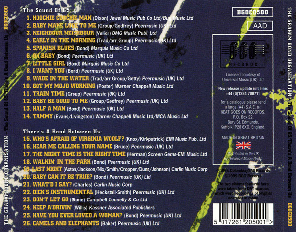 The Graham Bond Organization - The Sound Of '65 / There's A Bond Between Us CD | BGO Records (BGOCD500) - 2 The Graham Bond Organization - The Sound Of '65 / There's A Bond Between Us CD | BGO Records (BGOCD500) - 2