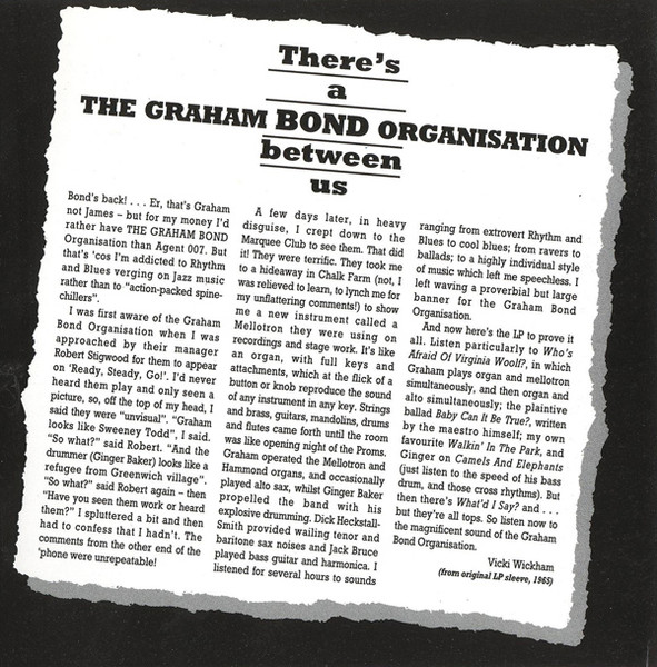 The Graham Bond Organization - The Sound Of '65 / There's A Bond Between Us CD | BGO Records (BGOCD500) - 4 The Graham Bond Organization - The Sound Of '65 / There's A Bond Between Us CD | BGO Records (BGOCD500) - 4