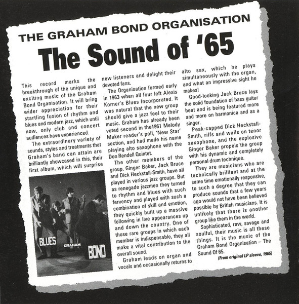 The Graham Bond Organization - The Sound Of '65 / There's A Bond Between Us CD | BGO Records (BGOCD500) - 3 The Graham Bond Organization - The Sound Of '65 / There's A Bond Between Us CD | BGO Records (BGOCD500) - 3