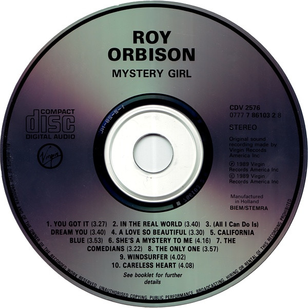 Roy Orbison - Mystery Girl | Virgin (CDV 2576) - 3