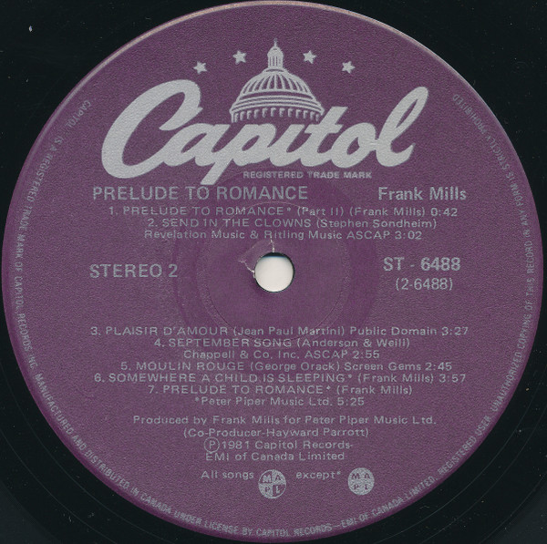 Frank Mills - Prelude To Romance | Capitol Records (ST-6488) - 2