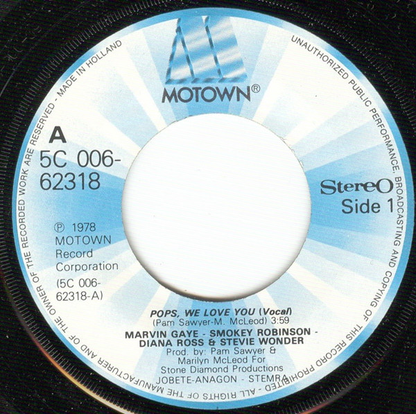 Diana Ross , Marvin Gaye , Smokey Robinson & Stevie Wonder - Pops, We Love You (Vocal & Instrumental) | Motown (5C 006-62318) - 3 Diana Ross , Marvin Gaye , Smokey Robinson & Stevie Wonder - Pops, We Love You (Vocal & Instrumental) | Motown (5C 006-62318) - 3