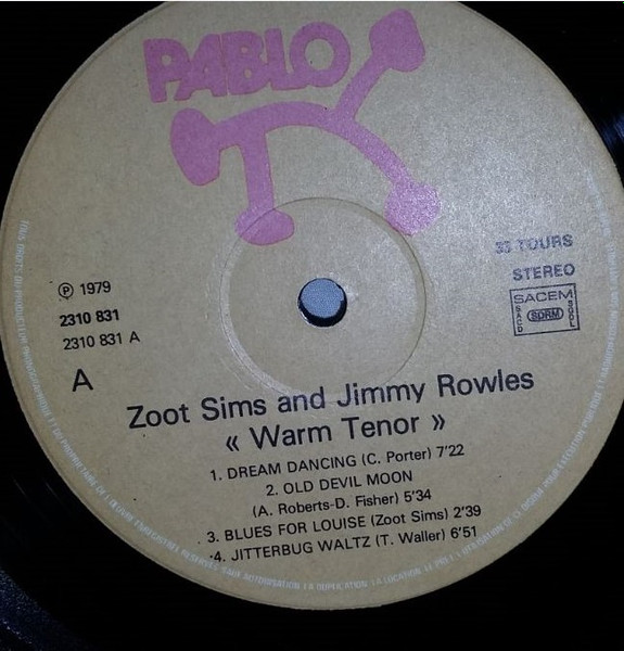 Zoot Sims And Jimmy Rowles - Warm Tenor | Pablo Records (2310 831) - 3 Zoot Sims And Jimmy Rowles - Warm Tenor | Pablo Records (2310 831) - 3