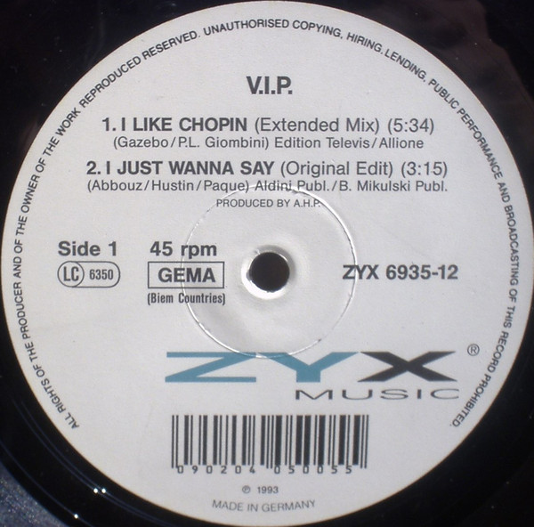 V.I.P. - I Like Chopin | ZYX Music (ZYX 6935-12) - 3 V.I.P. - I Like Chopin | ZYX Music (ZYX 6935-12) - 3