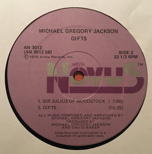 Michael Gregory Jackson - Gifts | Arista Novus (AN 3012) - 2
