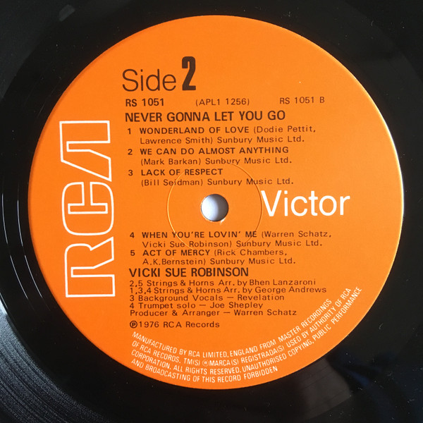 Vicki Sue Robinson - Never Gonna Let You Go | RCA (RS 1051) - 4 Vicki Sue Robinson - Never Gonna Let You Go | RCA (RS 1051) - 4