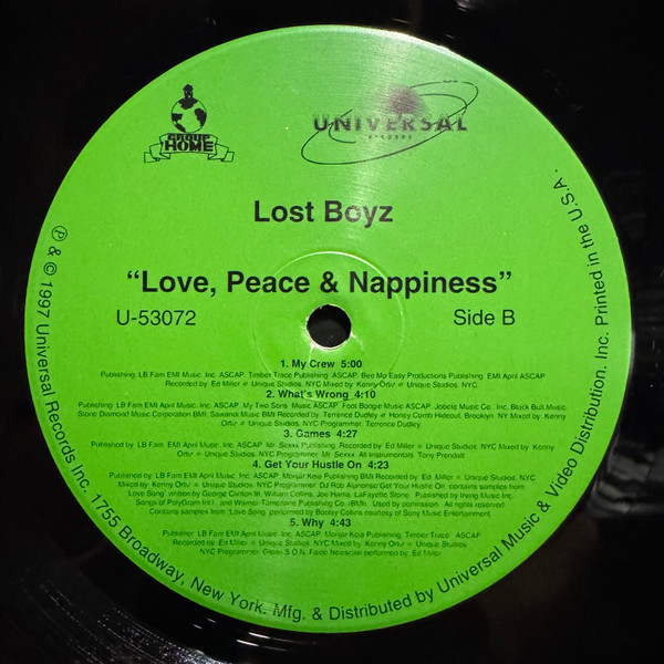 Lost Boyz - Love, Peace And Nappiness | Universal Records (U-53072) - 3 Lost Boyz - Love, Peace And Nappiness | Universal Records (U-53072) - 3