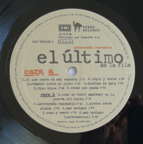 El Último De La Fila - Astronomía Razonable | Perro Records (090 7890291) - 3