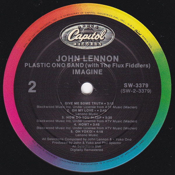 John Lennon - Imagine | Capitol Records (SW-3379) - 4 John Lennon - Imagine | Capitol Records (SW-3379) - 4