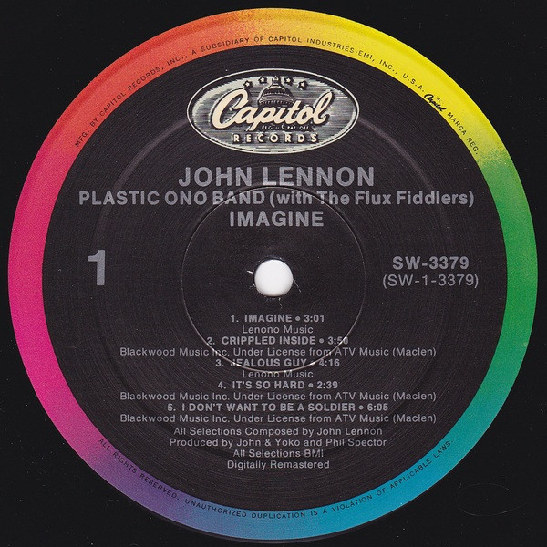 John Lennon - Imagine | Capitol Records (SW-3379) - 3 John Lennon - Imagine | Capitol Records (SW-3379) - 3