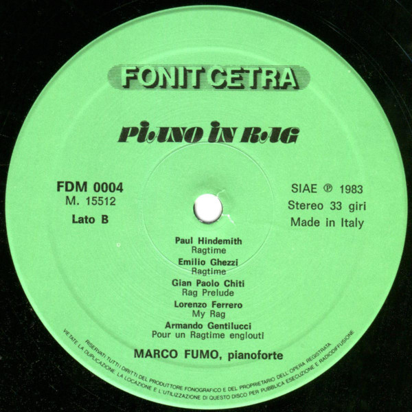 Marco Fumo - Piano In Rag | Fonit Cetra (FDM 0004) - 4