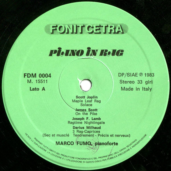 Marco Fumo - Piano In Rag | Fonit Cetra (FDM 0004) - 3