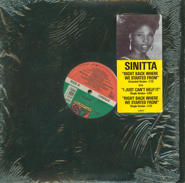 Sinitta - Right Back Where We Started From | Atlantic (0-86287) - main