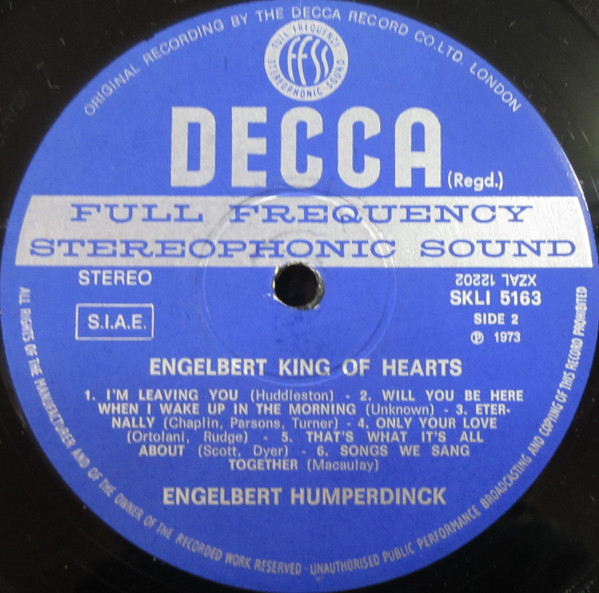 Engelbert Humperdinck - King Of Hearts | Decca (SKLI 5163) - 4 Engelbert Humperdinck - King Of Hearts | Decca (SKLI 5163) - 4