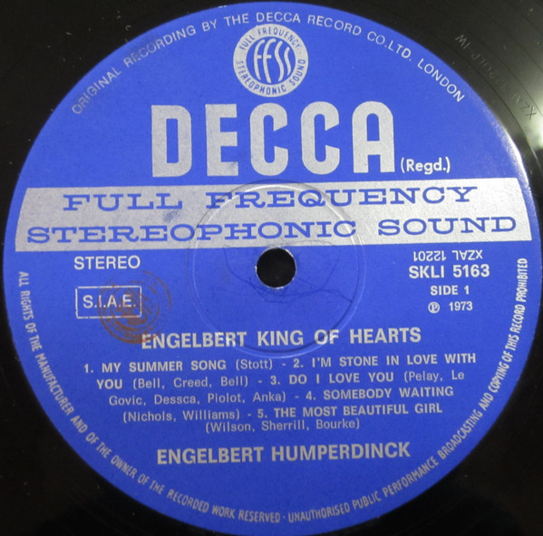 Engelbert Humperdinck - King Of Hearts | Decca (SKLI 5163) - 3 Engelbert Humperdinck - King Of Hearts | Decca (SKLI 5163) - 3