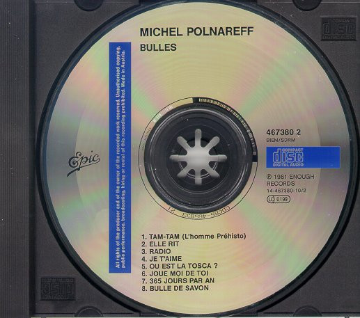 Michel Polnareff - Bulles | Epic (EPC 465833 2) - main