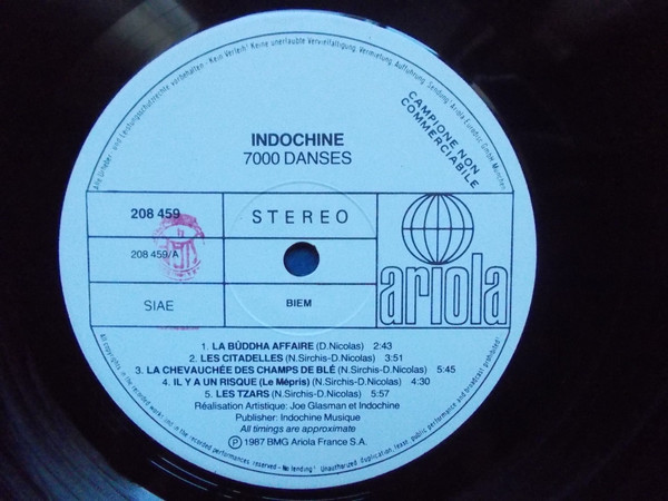Indochine - 7000 Danses | Ariola (208 459) - 2 Indochine - 7000 Danses | Ariola (208 459) - 2