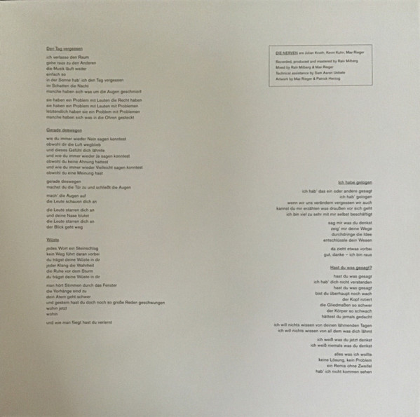 Die Nerven - Out | Glitterhouse Records (GRLP 853) - 3