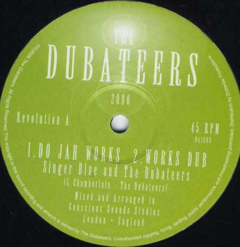Singer Blue & The Dubateers - Do Jah Works | Dubateers (DA1003)