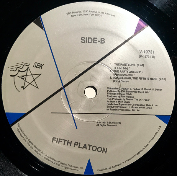 Fifth Platoon - The Partyline | SBK Records (V-19731) - 3 Fifth Platoon - The Partyline | SBK Records (V-19731) - 3