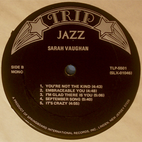 Sarah Vaughan - Sarah Vaughan | Trip (TLP-5501) - 4