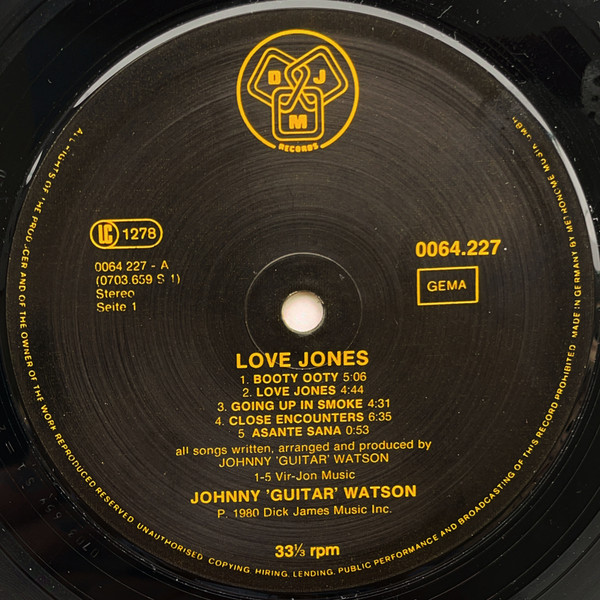 Johnny Guitar Watson - Love Jones | DJM Records (0064.227) - 4