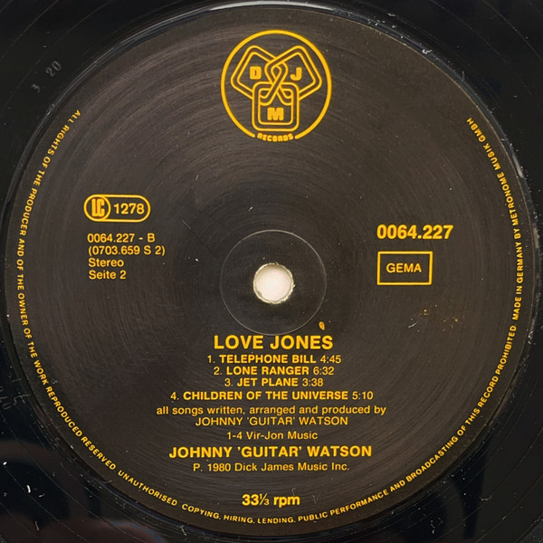 Johnny Guitar Watson - Love Jones | DJM Records (0064.227) - 3
