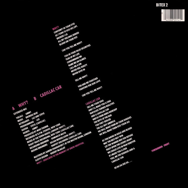 Bronski Beat - Why? | Forbidden Fruit (BITEX 2)