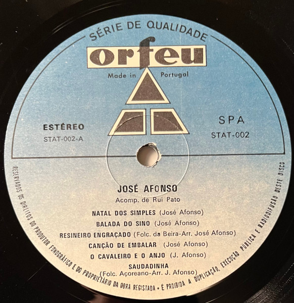 José Afonso - Cantares Do Andarilho | Orfeu (STAT-002) - 4 José Afonso - Cantares Do Andarilho | Orfeu (STAT-002) - 4
