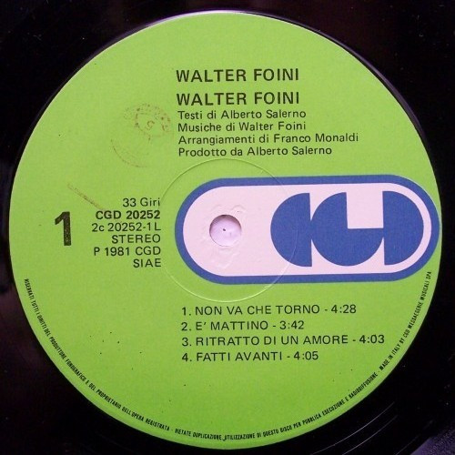 Walter Foini - Walter Foini | CGD (CGD 20252) - 3