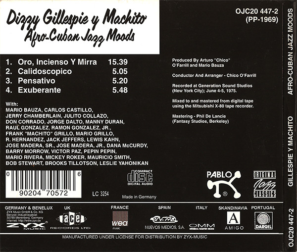 Dizzy Gillespie Y Machito - Afro-Cuban Jazz Moods | Original Jazz Classics (OJC20 447-2) - 2 Dizzy Gillespie Y Machito - Afro-Cuban Jazz Moods | Original Jazz Classics (OJC20 447-2) - 2