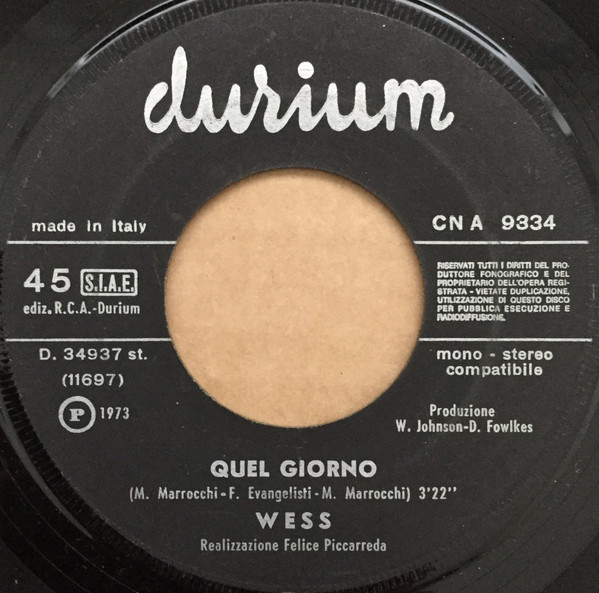 Wess Johnson - Il Primo Appuntamento | Durium (CN A 9334) - 4