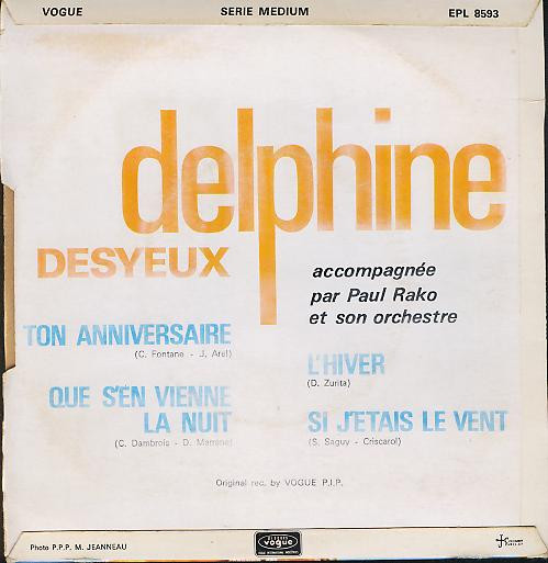 Delphine Desyeux - Ton Anniversaire | Disques Vogue (EPL 8593) - 2 Delphine Desyeux - Ton Anniversaire | Disques Vogue (EPL 8593) - 2